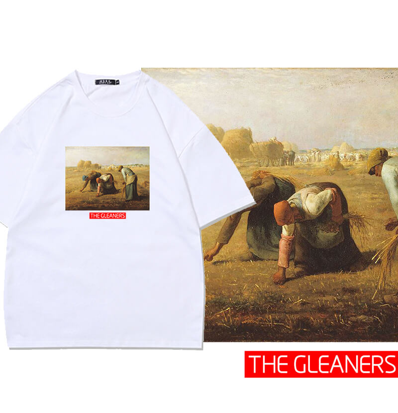 The Gleaners T-Shirt Famous Painting Black Shirt For Girls