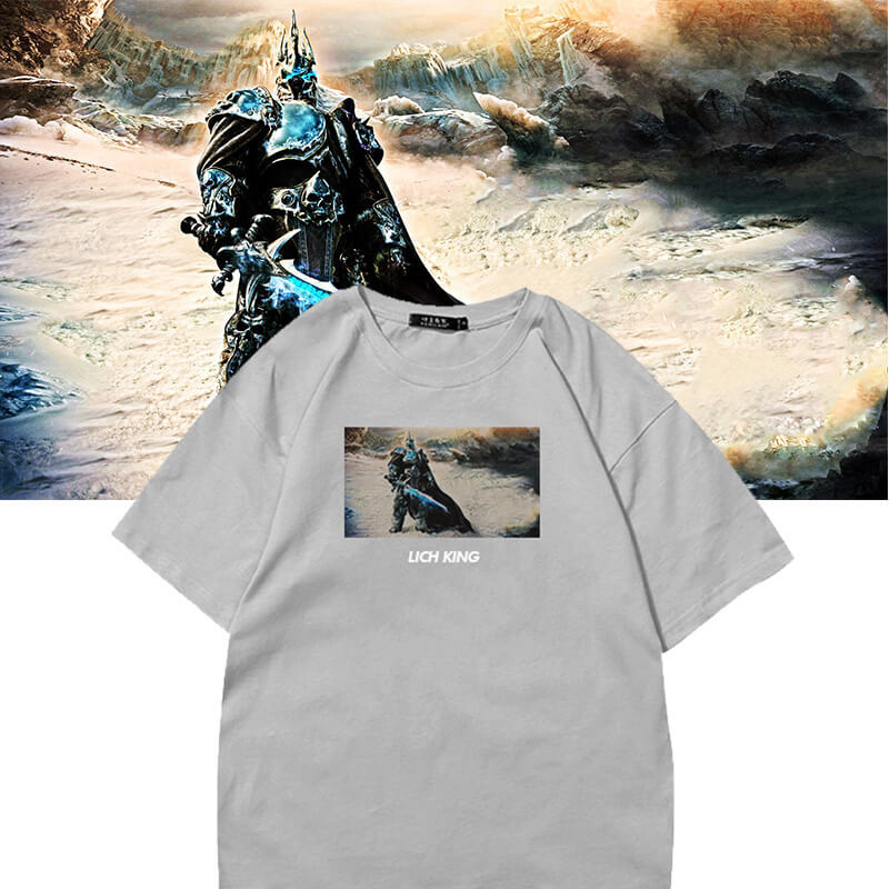 Lich King Arthas เสื้อยืดโลกของ Warcraft ซื้อเสื้อยืดคู่
