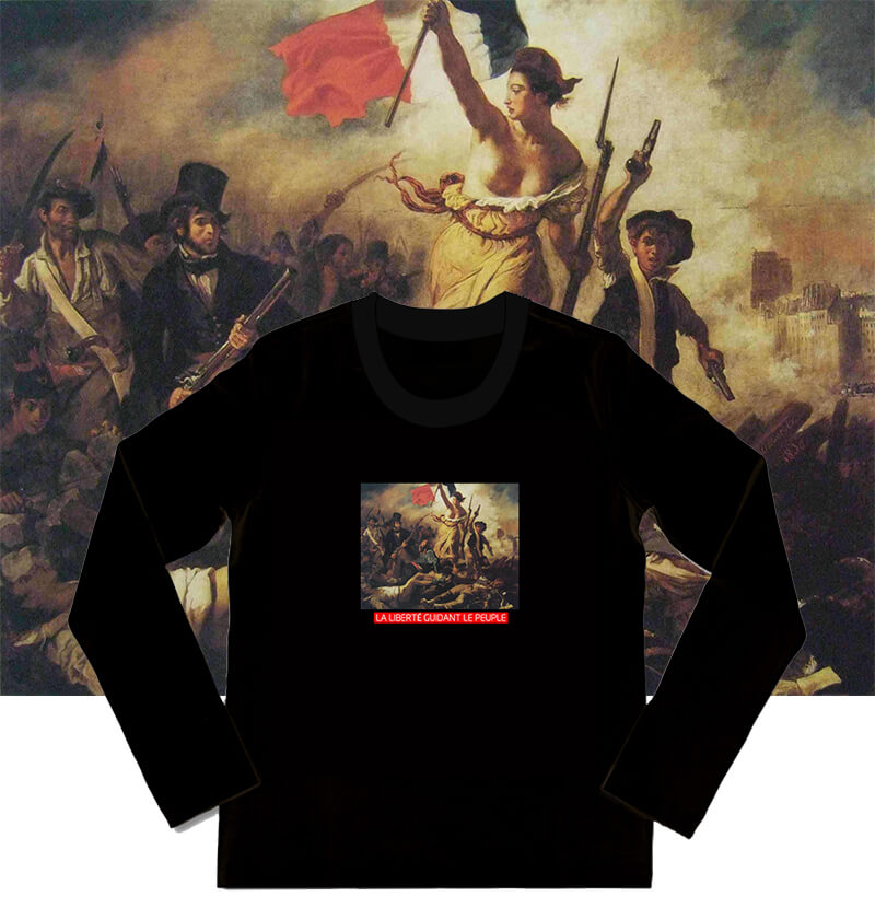Famous Painting Liberty Leading the People Long Sleeve Tshirt Best Couple Shirt