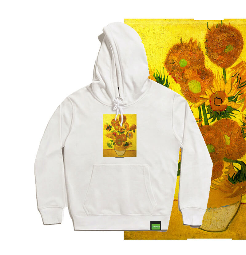 Van Gogh Sunflowers Boys Sweatshirts Famous Painting Hooded Coat