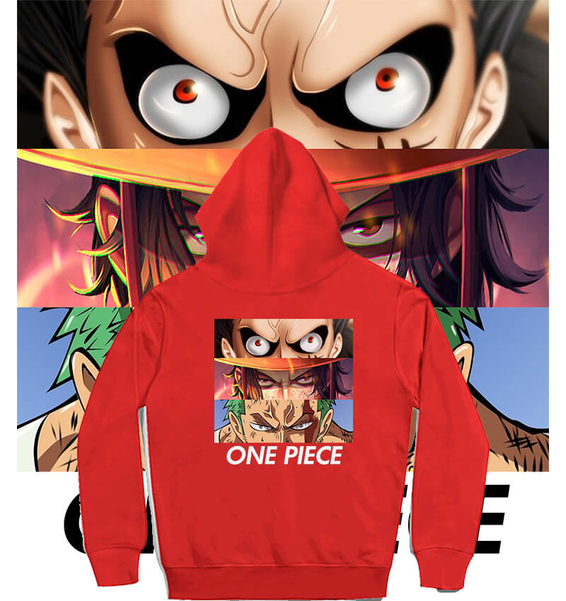 Roronoa Zoroand and Luffy Zip Sweatshirt One Piece Anime Girls Zip Up Hoodie