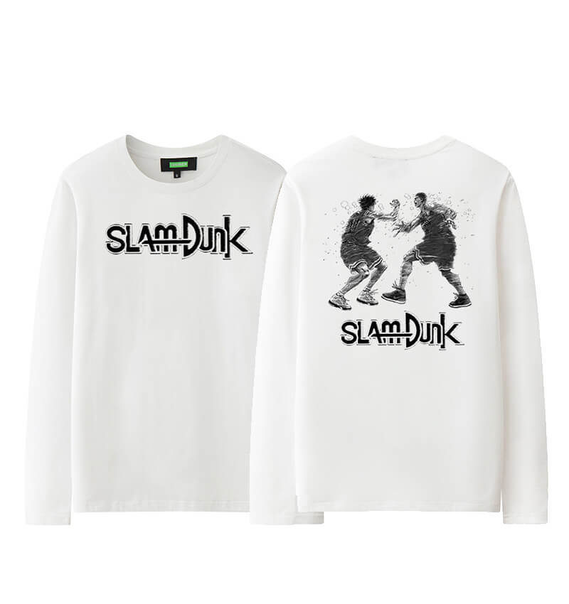 Slam Dunk Rukawa Kaede and Hanamichi Sakuragi Long Sleeve Tees Couple T Shirts For Honeymoon