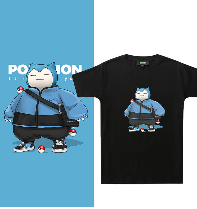 Pokemon Snorlax Tshirts Original Design Couple Printed Shirts