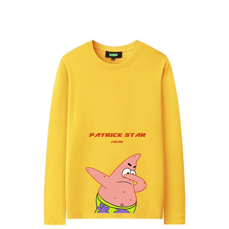 SpongeBob SquarePants Patrick Star Long Sleeve T-Shirts Branded Couple T Shirts