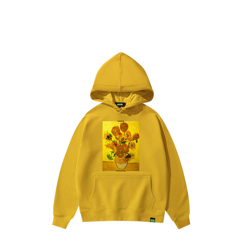 Famous Painting Van Gogh Sunflowers Tops Boys Pullover Hoodies