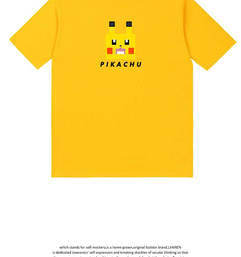 โปเกมอน Pikachu เสื้อยืดเสื้อยืดคู่รัก