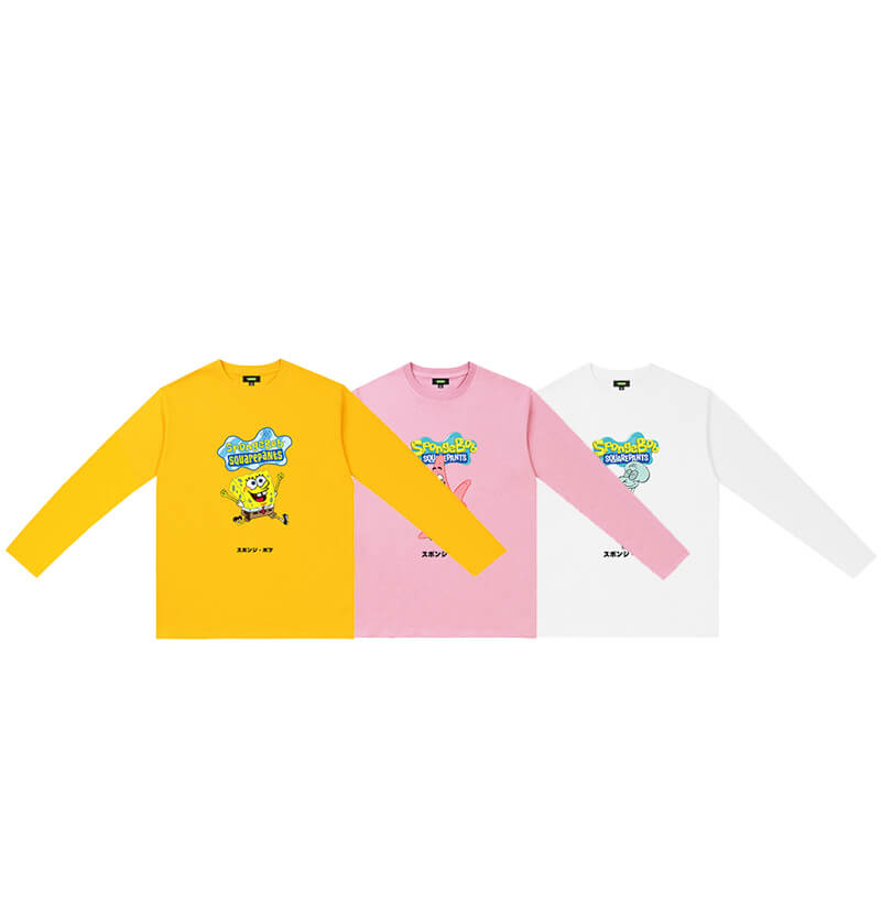 Patrick Star T-Shirt Long Sleeve SpongeBob SquarePants Girls Yellow T Shirt