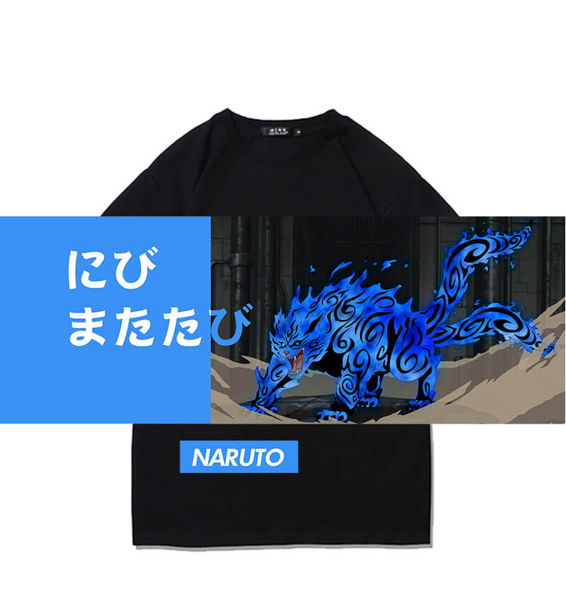 นารูโตะ Tshirt ออกแบบต้นฉบับสองหางมอนสเตอร์แมว Matatabi Nibi สาวพ่อเสื้อ 