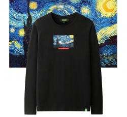 Famous Painting Van Gogh The Starry Night Long Sleeve Tshirt Kids Cotton T Shirts