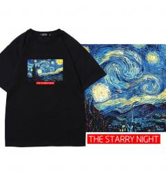 Famous Painting The Starry Night T-Shirts Custom Couple Shirts