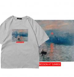 Famous Painting Impression Sunrise Tshirts Customized T Shirts For Couples