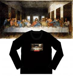 Famous Painting Da Vinci The Last Supper Long Sleeve Shirts Boys Graphic Tees