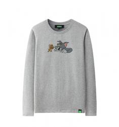 Tom and Jerry Long Sleeve Tshirt Original Design White Girls Shirt