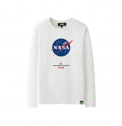 NASA Long Sleeve Tshirts Couple T Shirt White
