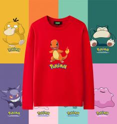 โปเกมอน Charmander แขนยาวเสื้อยืดคู่ที่ไม่ซ้ํากันออกแบบเสื้อ