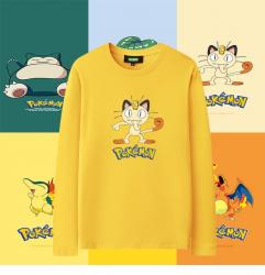 Pikachu T-Shirt Long Sleeve Pokemon Black Love Couple Shirts