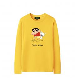 Crayon Shin-chan Long Sleeve Tshirts Original Design Cute Couple T Shirts
