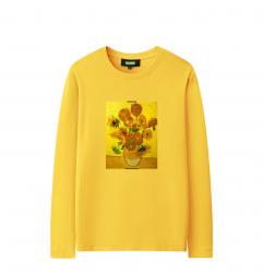 Famous Painting Van Gogh Sunflowers Long Sleeve Tshirts Cute Shirts For Teen Girls