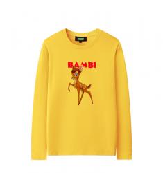 น่ารักดิสนีย์ Tee แขนยาว Bambi สาว Tees