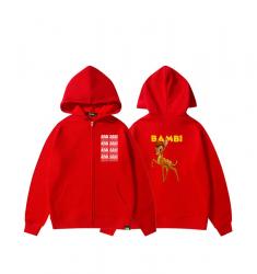 ดิสนีย์ Bambi เสื้อคลุมน่ารักสาวซิปผ่าน Hoodie