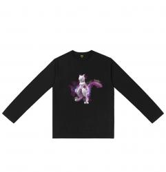 Pokemon Mewtwo Long Sleeve Tees Couple Check Shirts