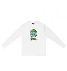 Pokemon Bulbasaur Long Sleeve T-Shirts Couple T Shirt Blanc