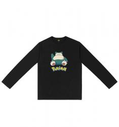 Snorlax Tee Shirt Long Sleeve Pokemon Girls Red Shirt