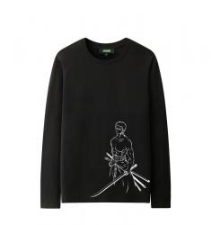 เสื้อแขนยาวโรโรโนอา Zoro เสื้อยืดเด็กการ์ตูนการ์ตูน 