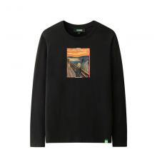 The Scream Tee Shirt Long Sleeve Famous Painting Couple White Shirt