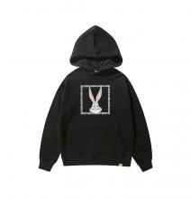 Disney Bugs Bunny Hooded Jacket Boys Black Pullover Hoodie