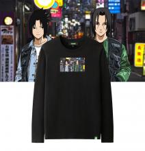 นารูโตะออกแบบเดิมที Uchiha Sasukes แขนยาวเด็กชายเสื้อยืดกราฟิก